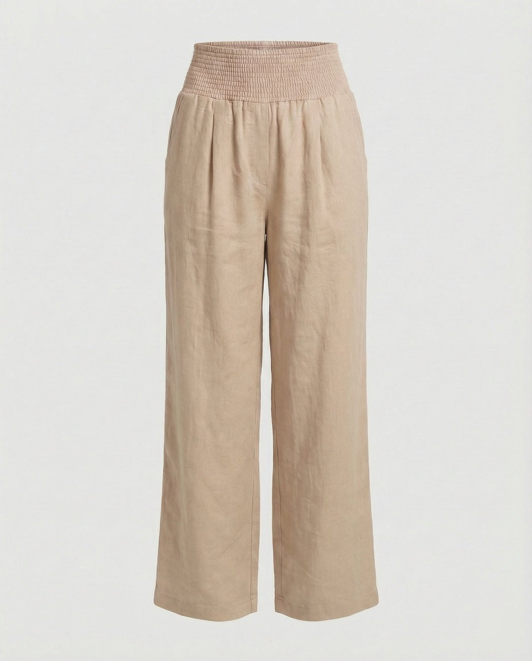 Damen Luftige Leinenhose mit elastischem Bund und Weitschnitt R&B