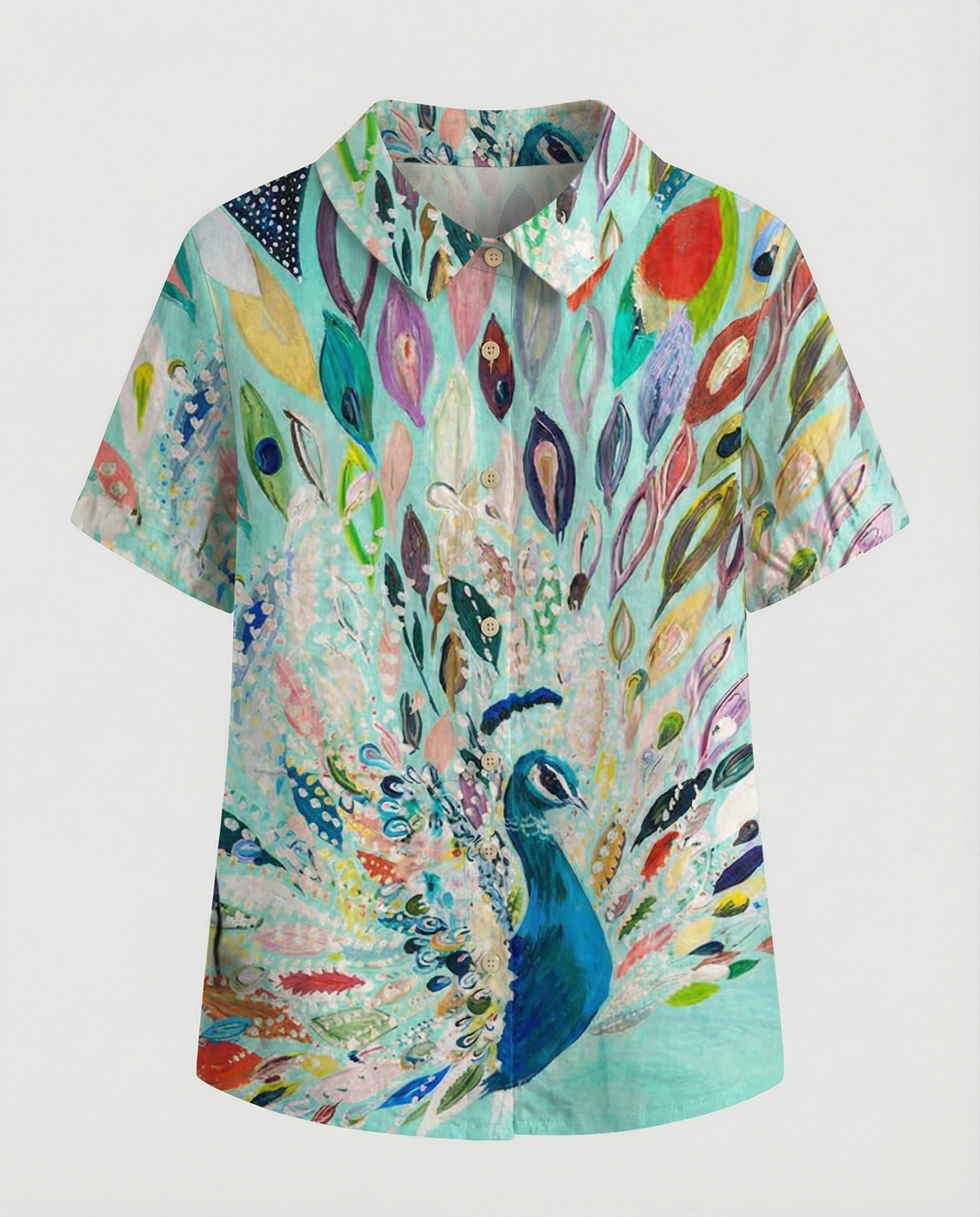 Damen Bluse Leinen Peter Pan Kragen