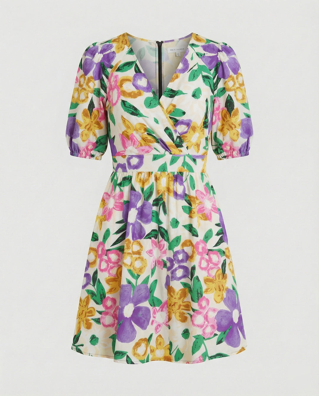 Damen Minikleid floral Wickeloptik