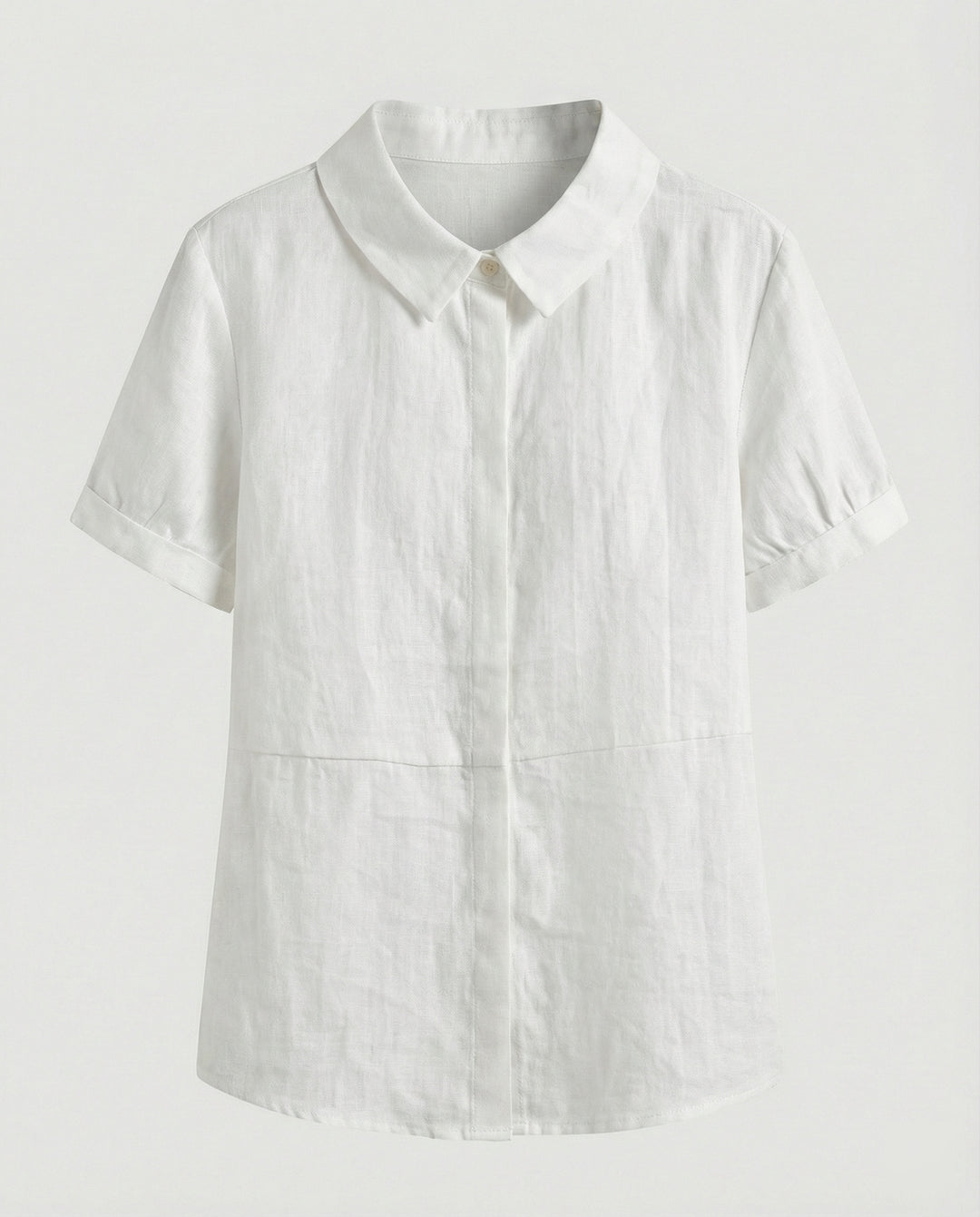 Damen Bluse Leinen Peter Pan Kragen