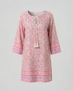Kurzes Tunika Kleid Damen Floral
