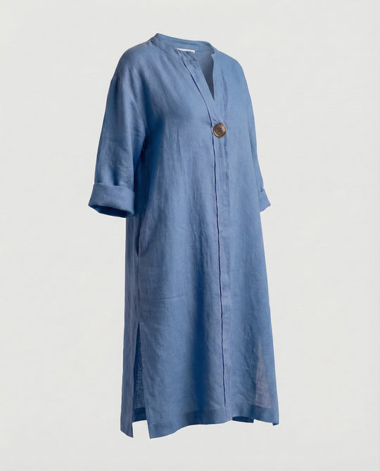Leinen Freizeitkleid Damen Tunikakleid