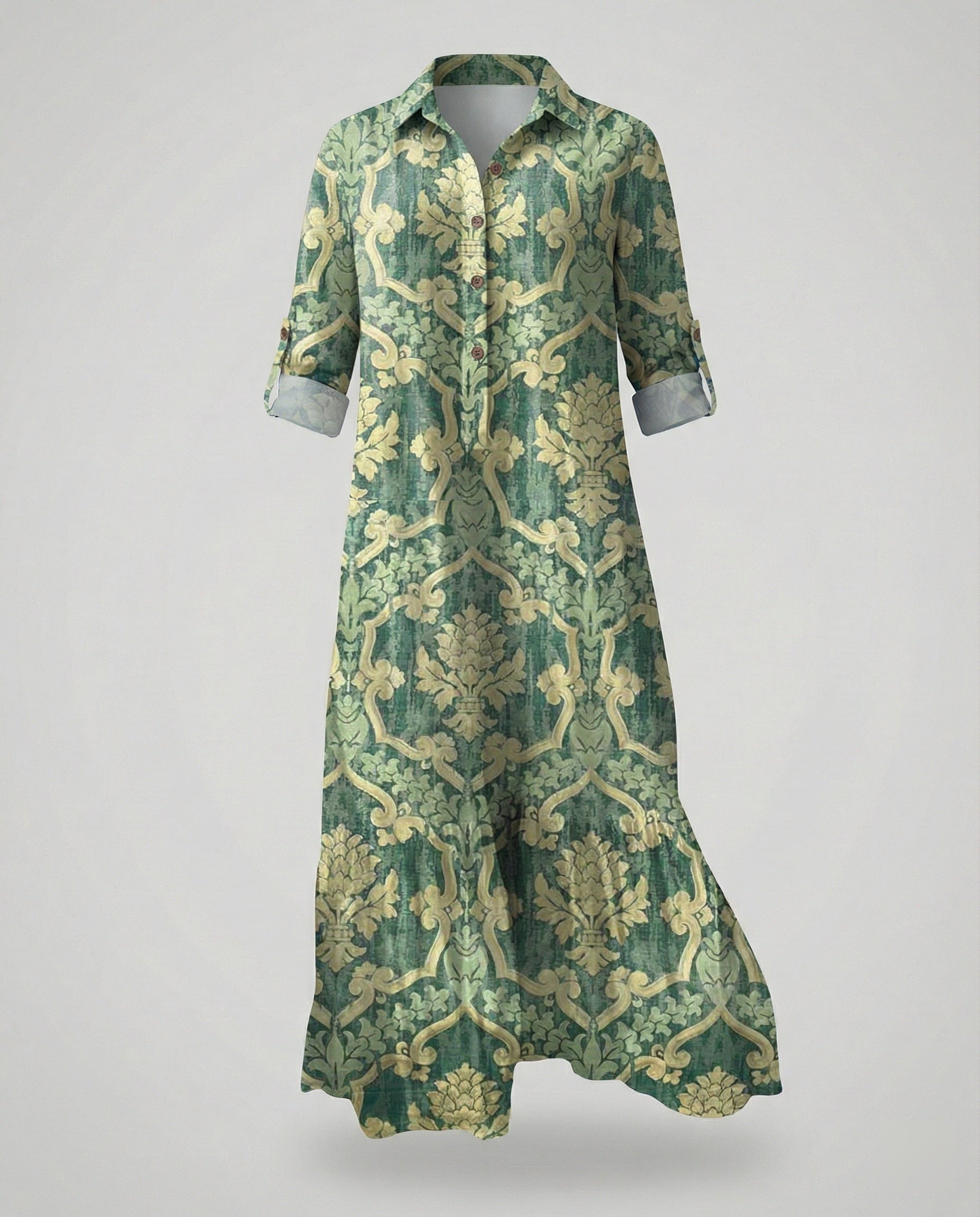 Damen Hemdblusenkleid mit Volant