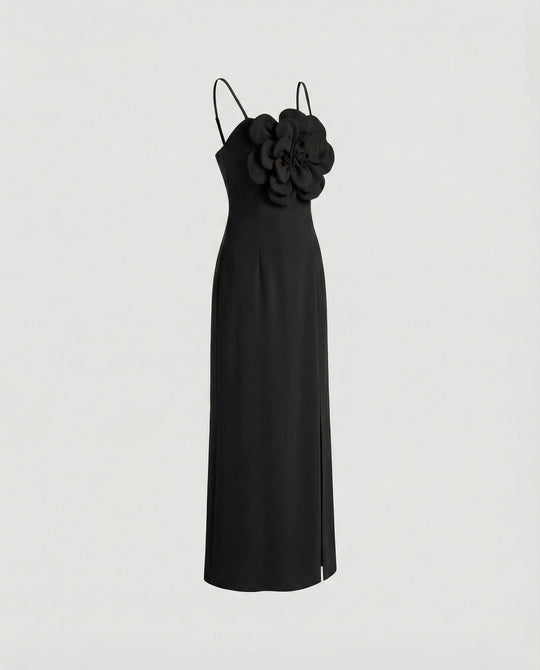 Damen Abendkleid Midi mit Blüten