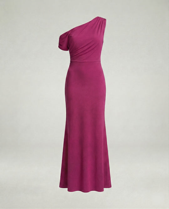 Figurbetontes elegantes Abendkleid asymmetrisch