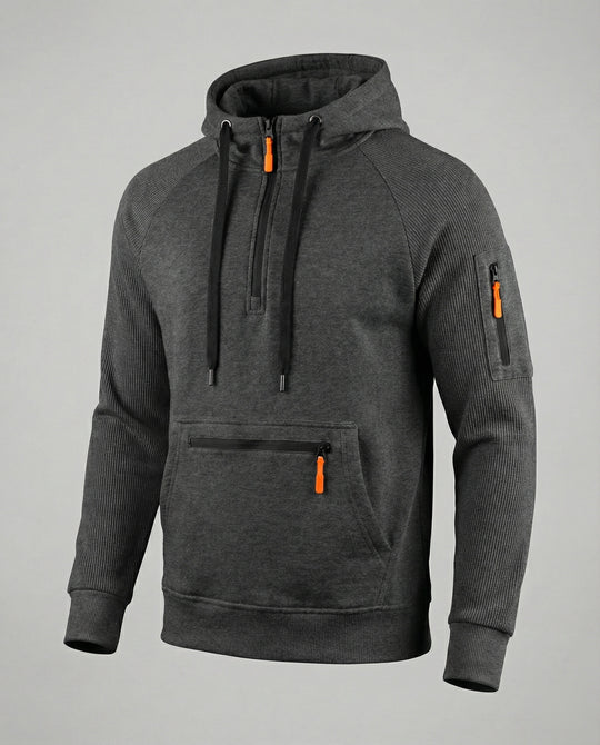 Herren sportlicher Hoodie mit praktischen Reißverschlusstaschen und verstellbarem Kapuzenzug R&B