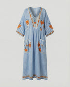 Leinen Kaftan Maxikleid Damen