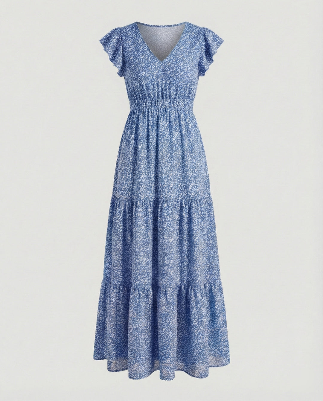 Damen Maxikleid Sommer Smokbund