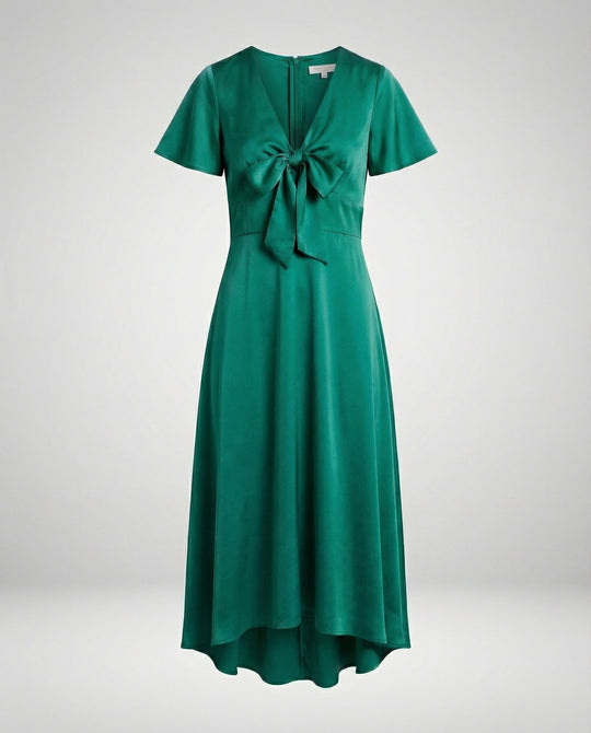 Damen Midikleid elegant Wickeloptik