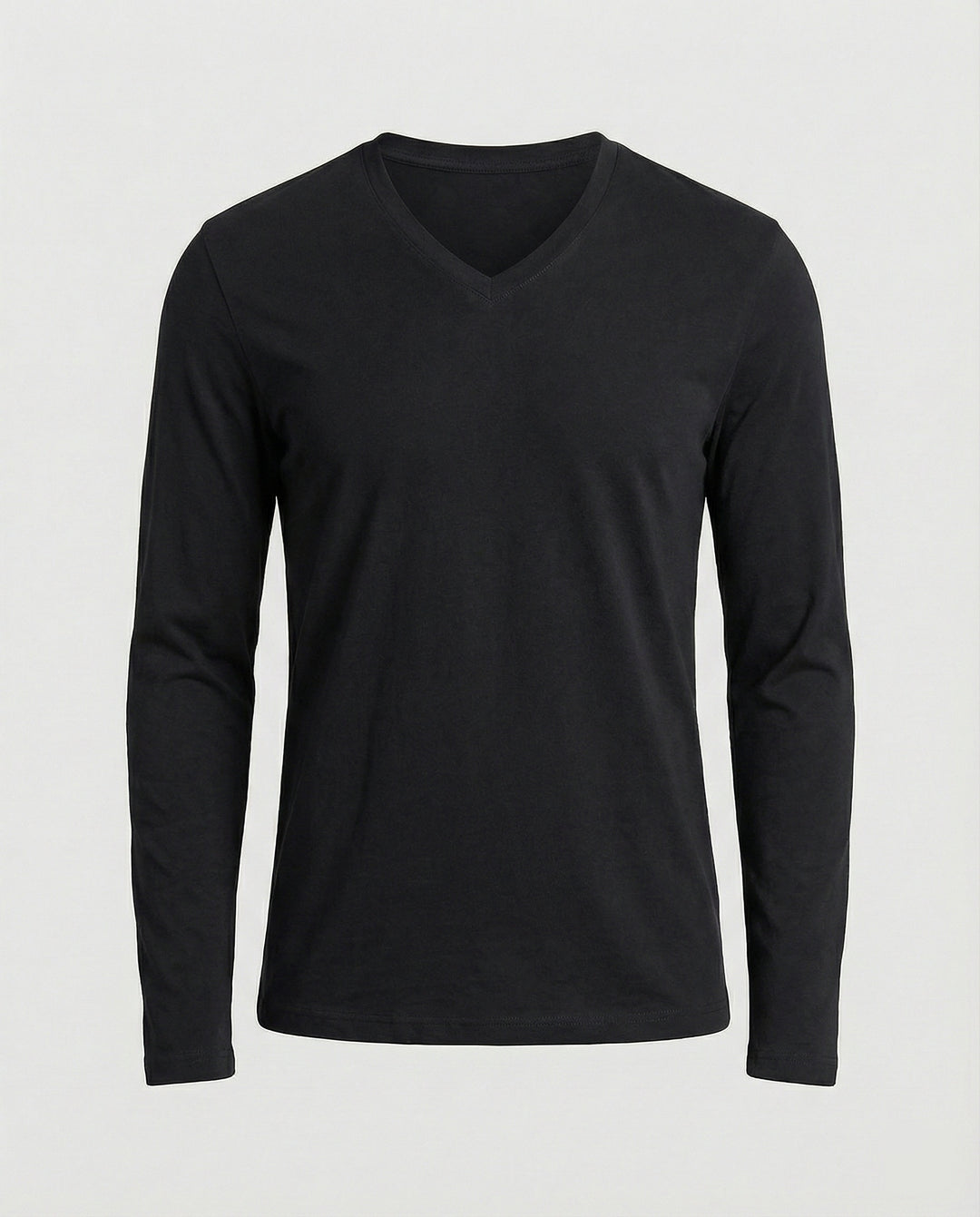 Herren lässiges V-Ausschnitt Langarmshirt R&B