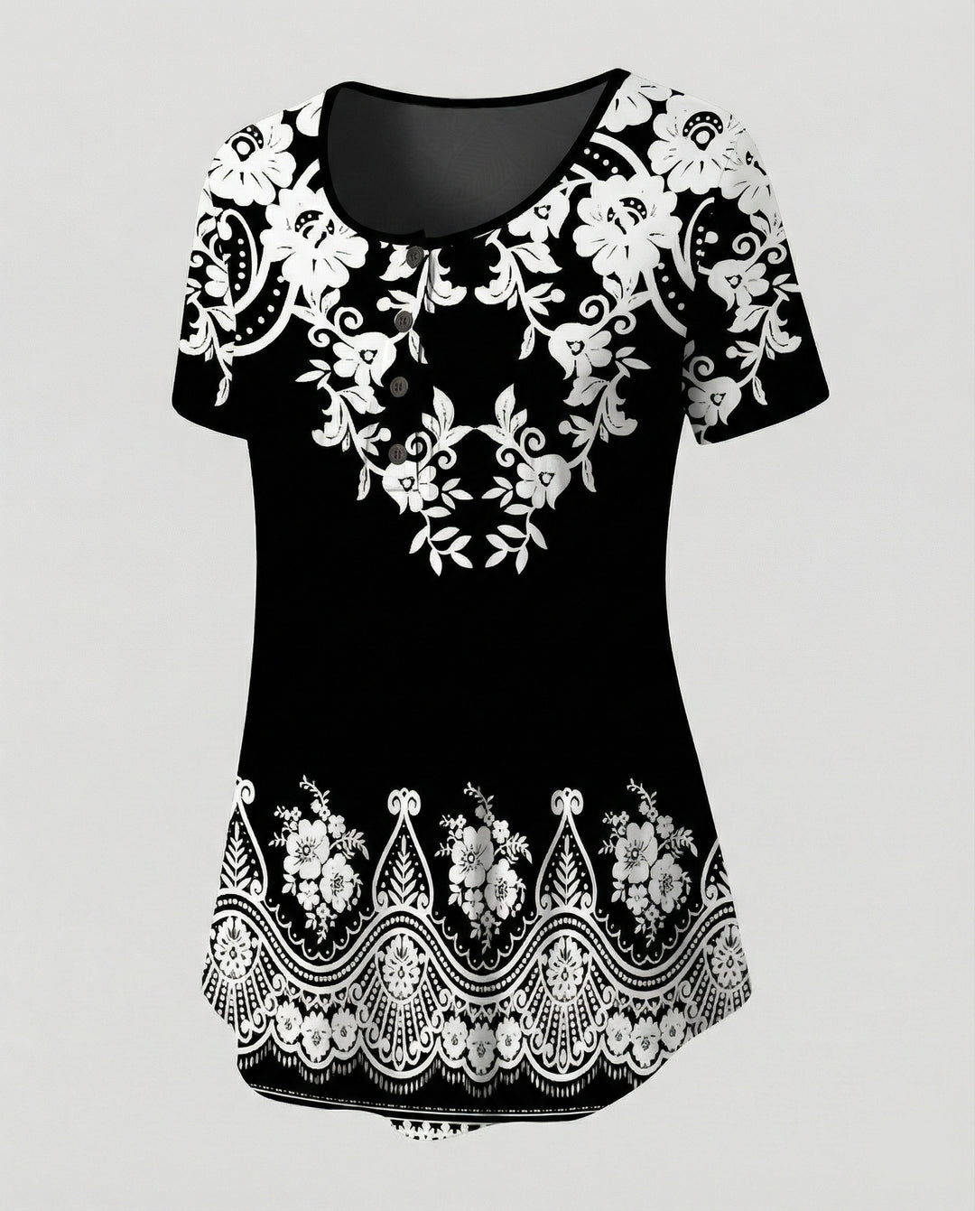 Damen Tunika Damen U-Ausschnitt Print