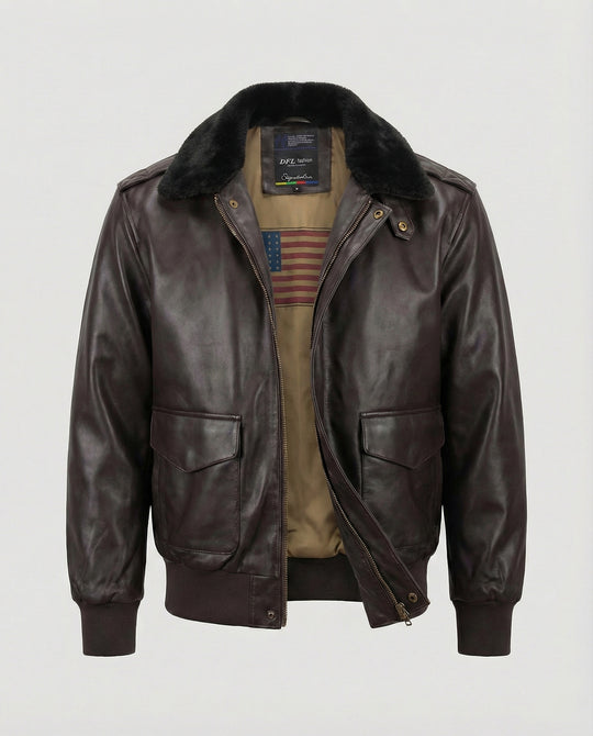Herren Pilotenjacke mit Kunstpelz