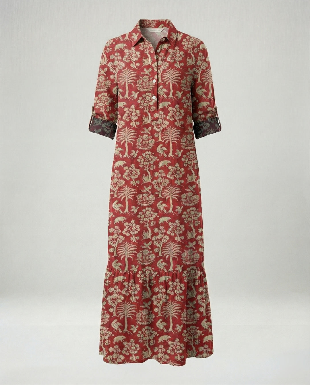 Damen Hemdblusenkleid mit Volant