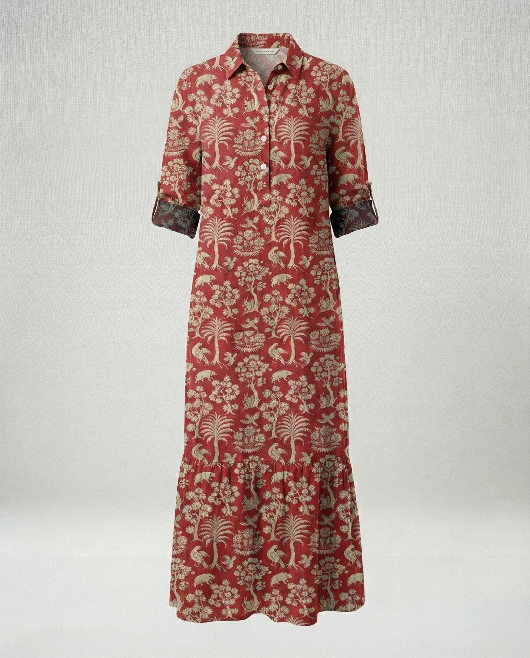 Damen Hemdblusenkleid mit Volant
