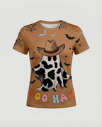 Kurzarmshirt Totenkopf Print Damen