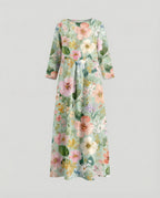 Damen Maxikleid floral mit Taschen