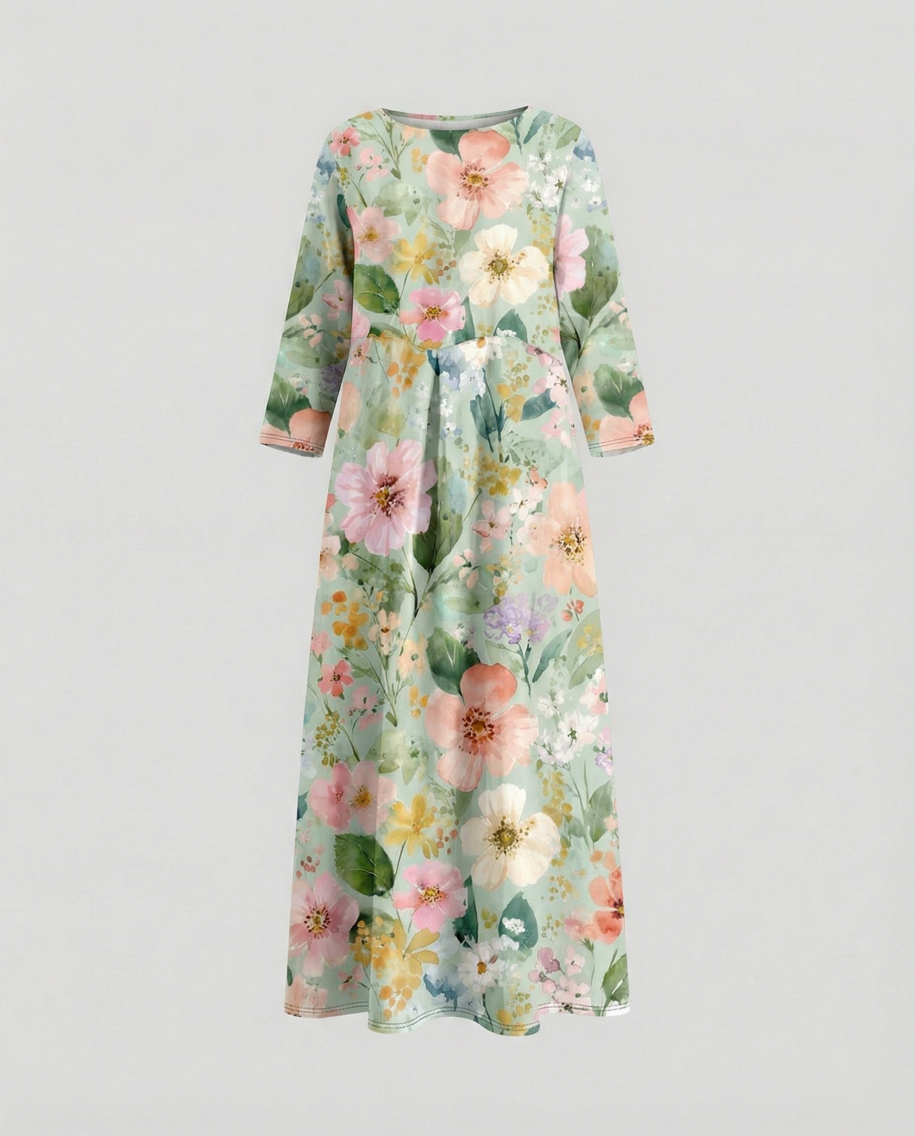 Damen Maxikleid floral mit Taschen