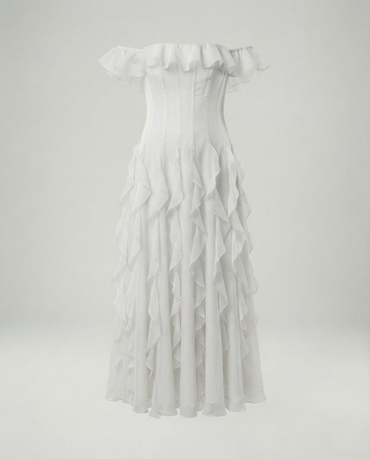 Damen Corsagen Abendkleid schulterfrei
