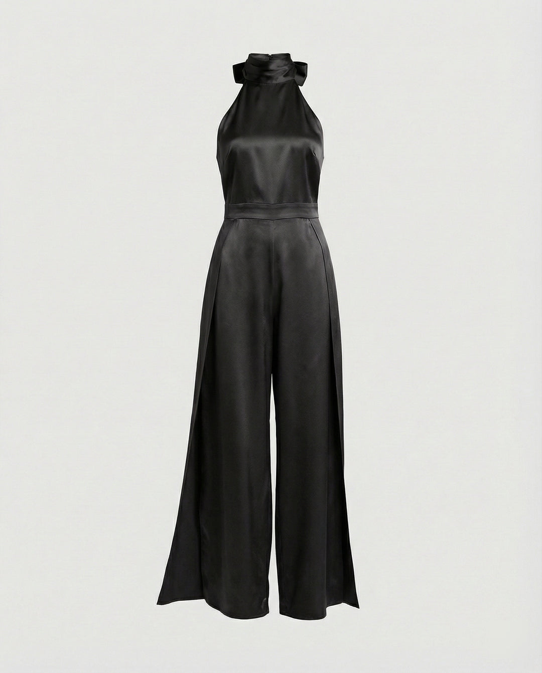 Damen Jumpsuit Satin Halterkragen