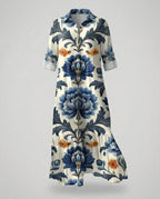 Damen Hemdblusenkleid mit Volant