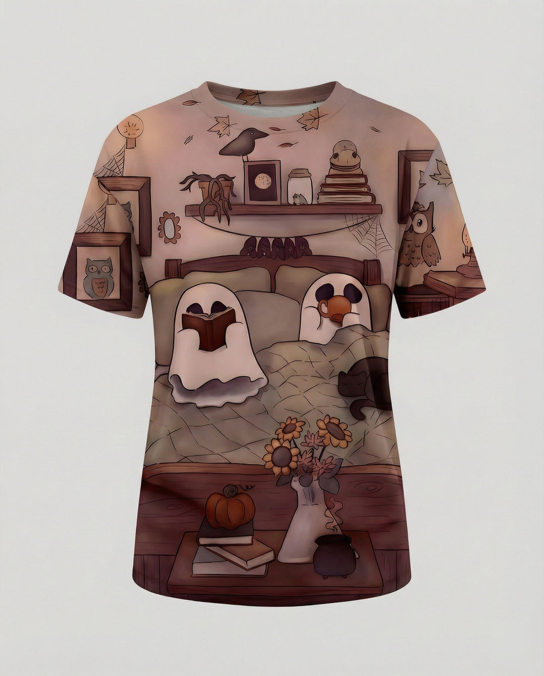 Kurzarmshirt Totenkopf Print Damen