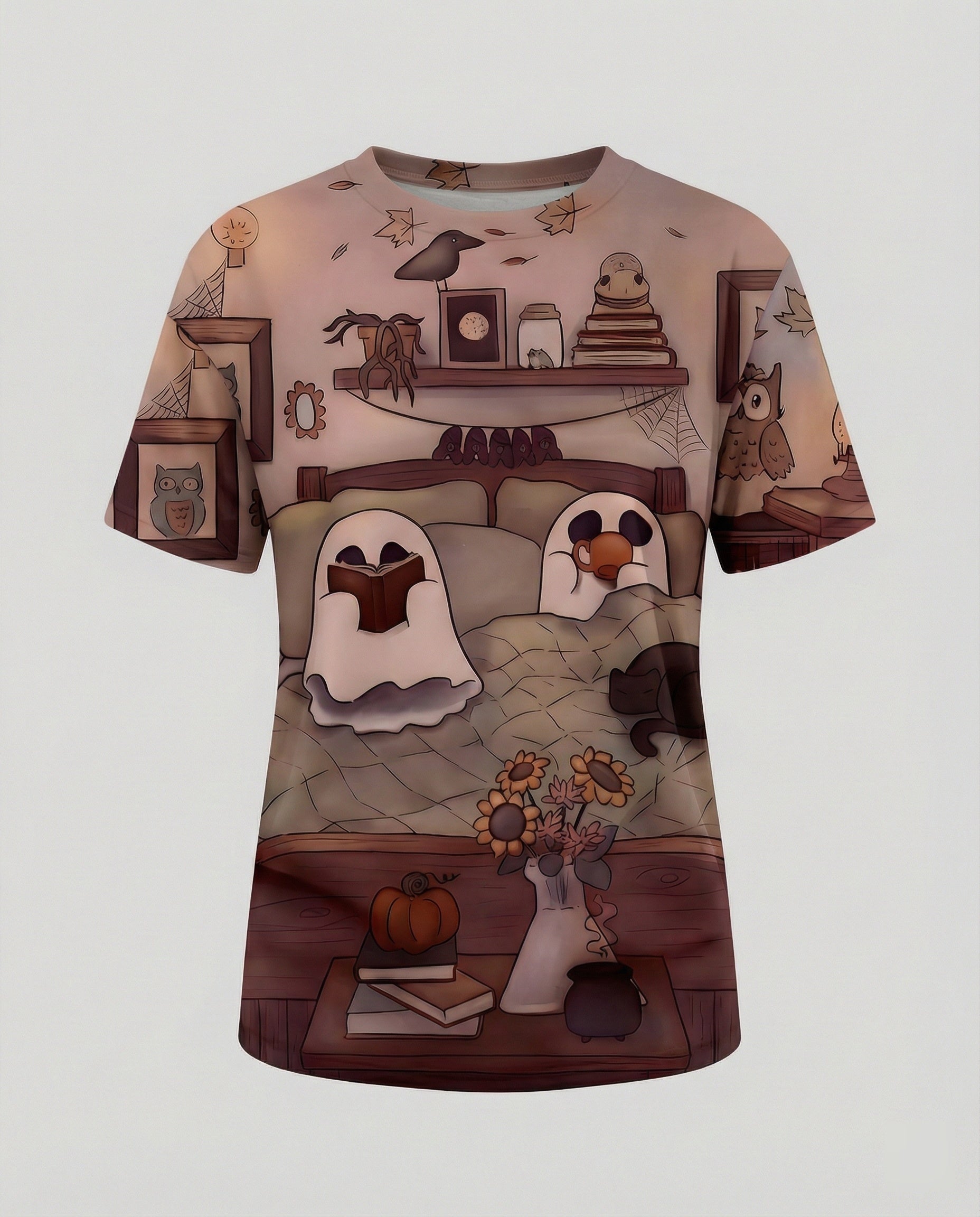 Kurzarmshirt Totenkopf Print Damen