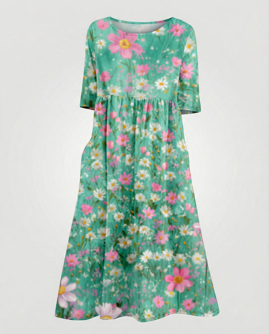 Damen Maxikleid A-Linie fließend