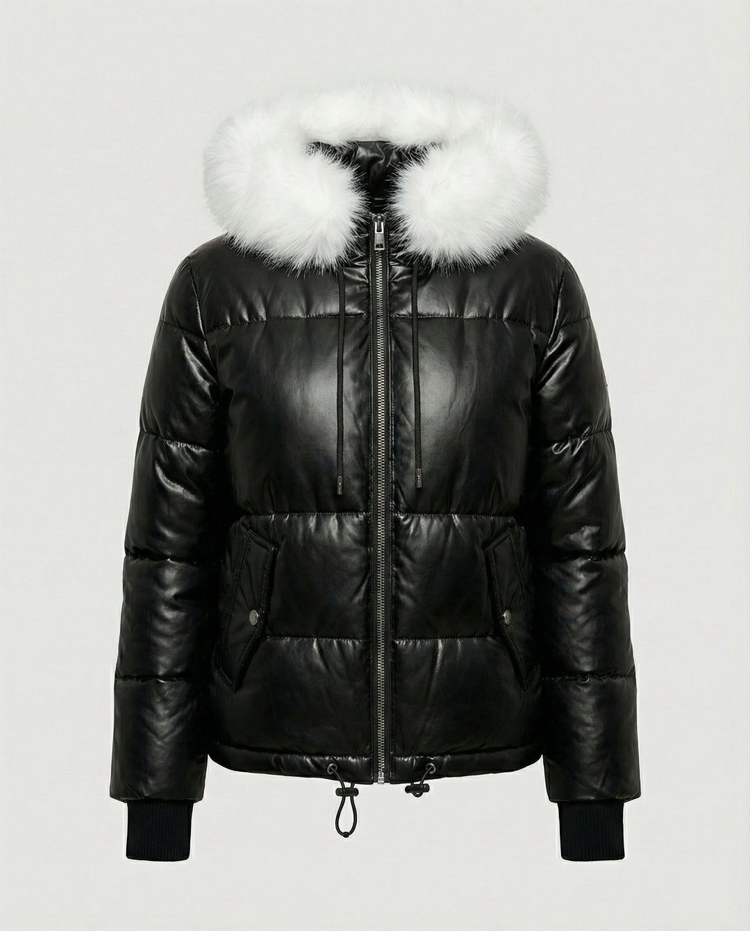 Steppjacke Damen Winter mit abnehmbarem Kunstpelzkragen