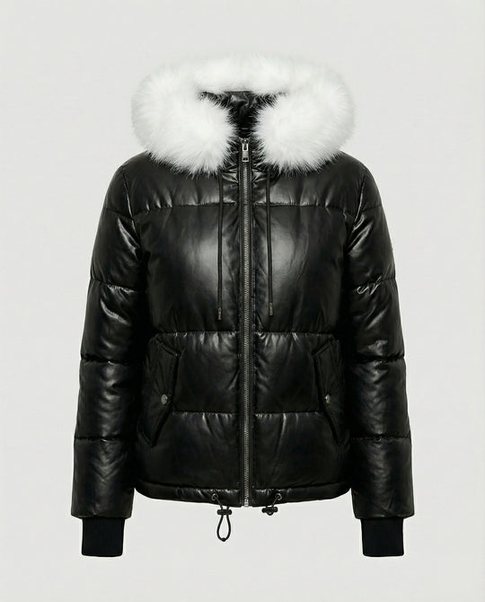 Steppjacke Damen Winter mit abnehmbarem Kunstpelzkragen