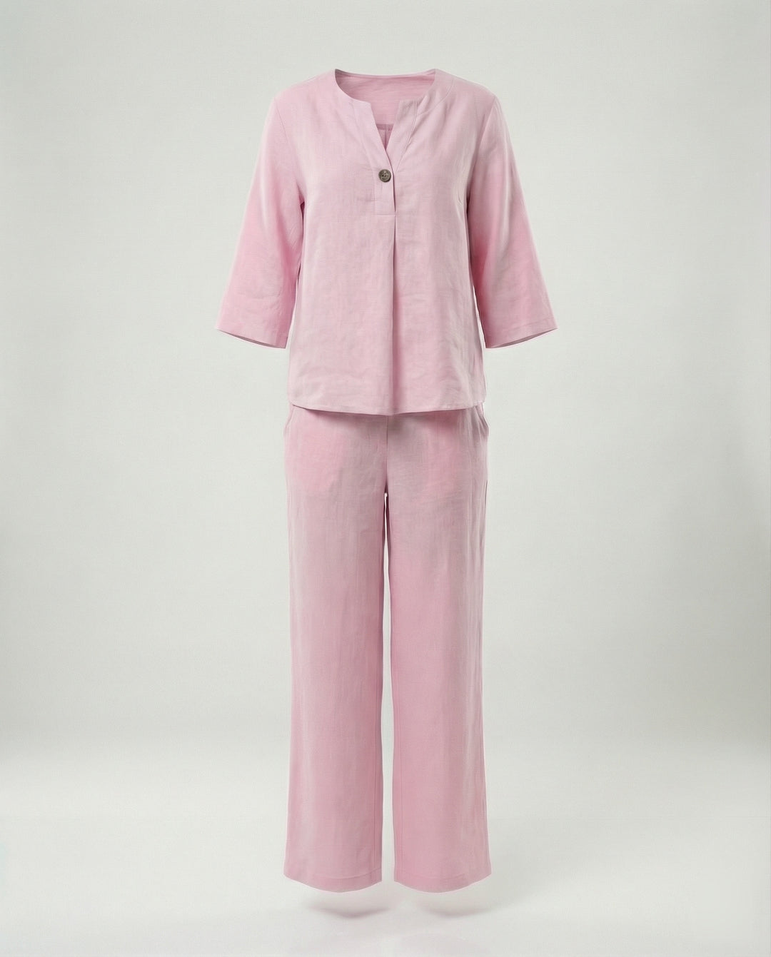 Damen leichte Leinenbluse mit Knopfdetails