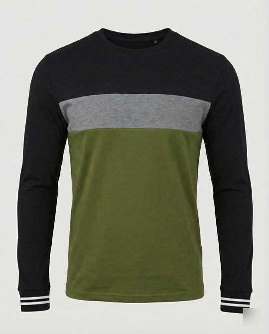 Herren Langarmshirt mit sportlichen Farbakzenten und bequemer Passform R&B