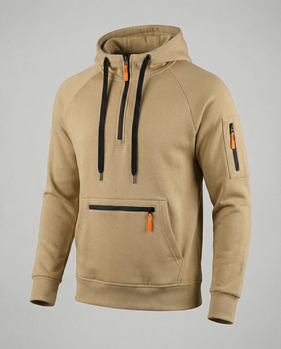 Herren sportlicher Hoodie mit praktischen Reißverschlusstaschen und verstellbarem Kapuzenzug R&B