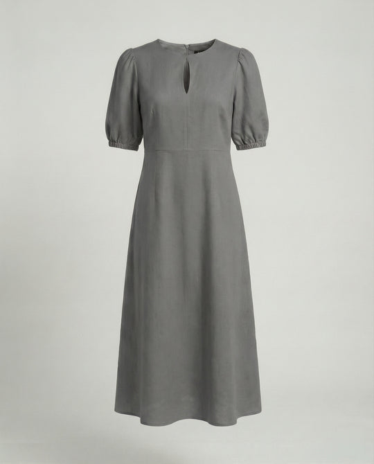 Damen Midikleid mit Ballonärmeln