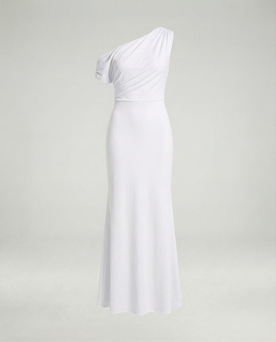 Figurbetontes elegantes Abendkleid asymmetrisch