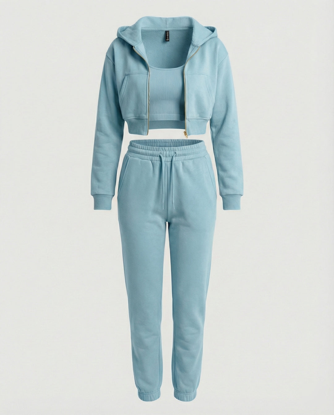 Jogginganzug Damen Lounge-Set mit Cropped Hoodie