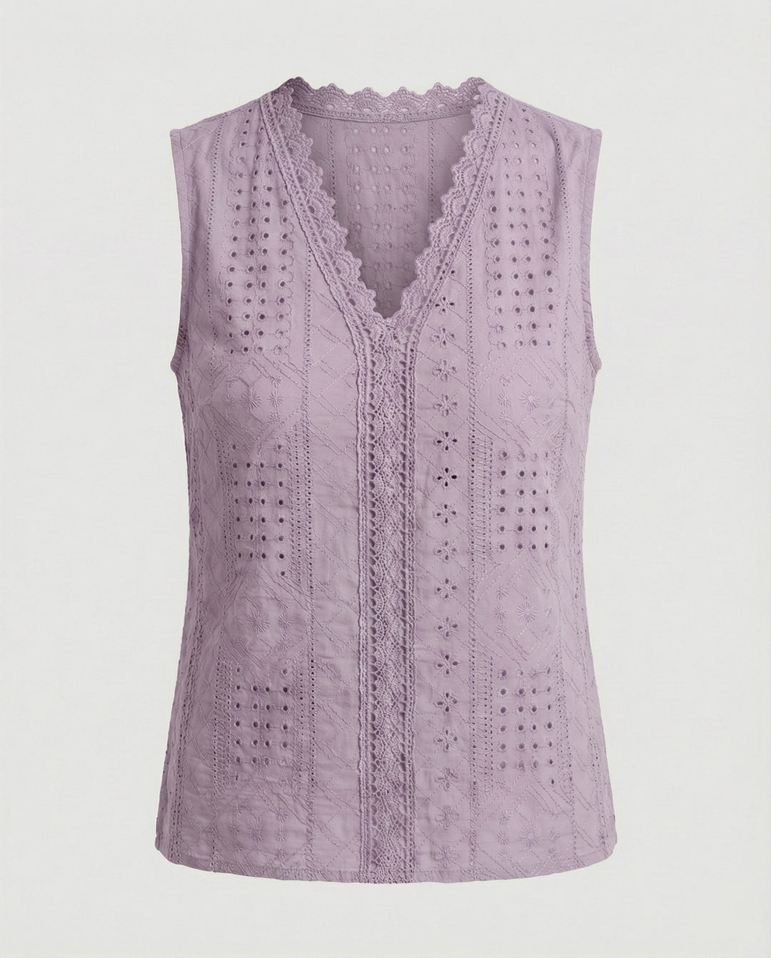 Damen Baumwolltop mit Lochstickerei R&B