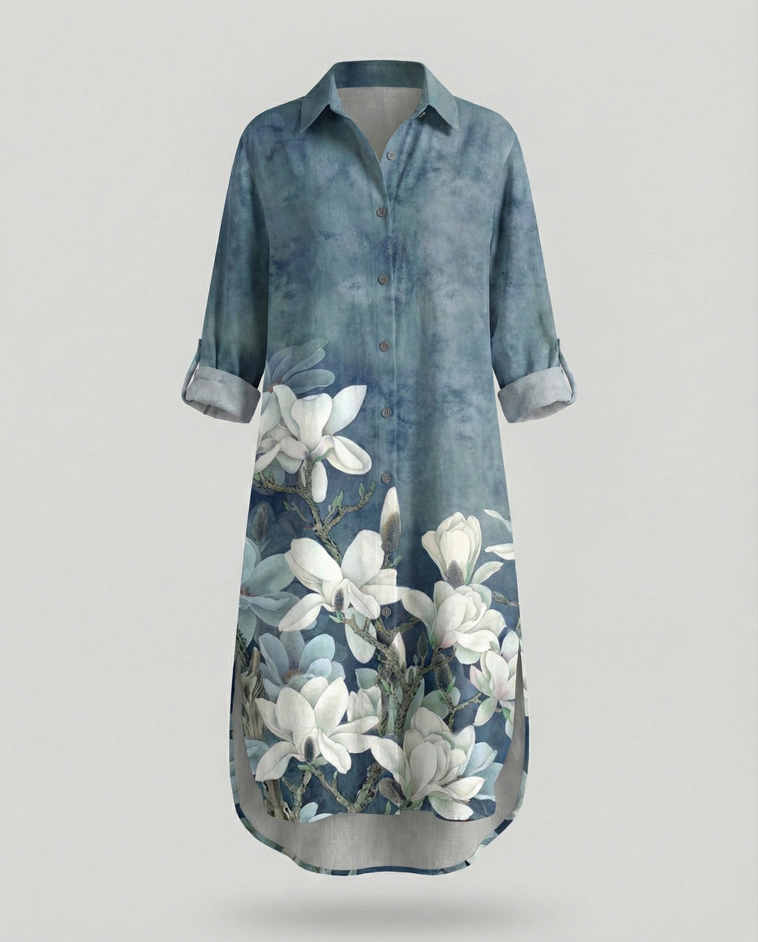 Damen Kaftan Kleid lang Seidenoptik
