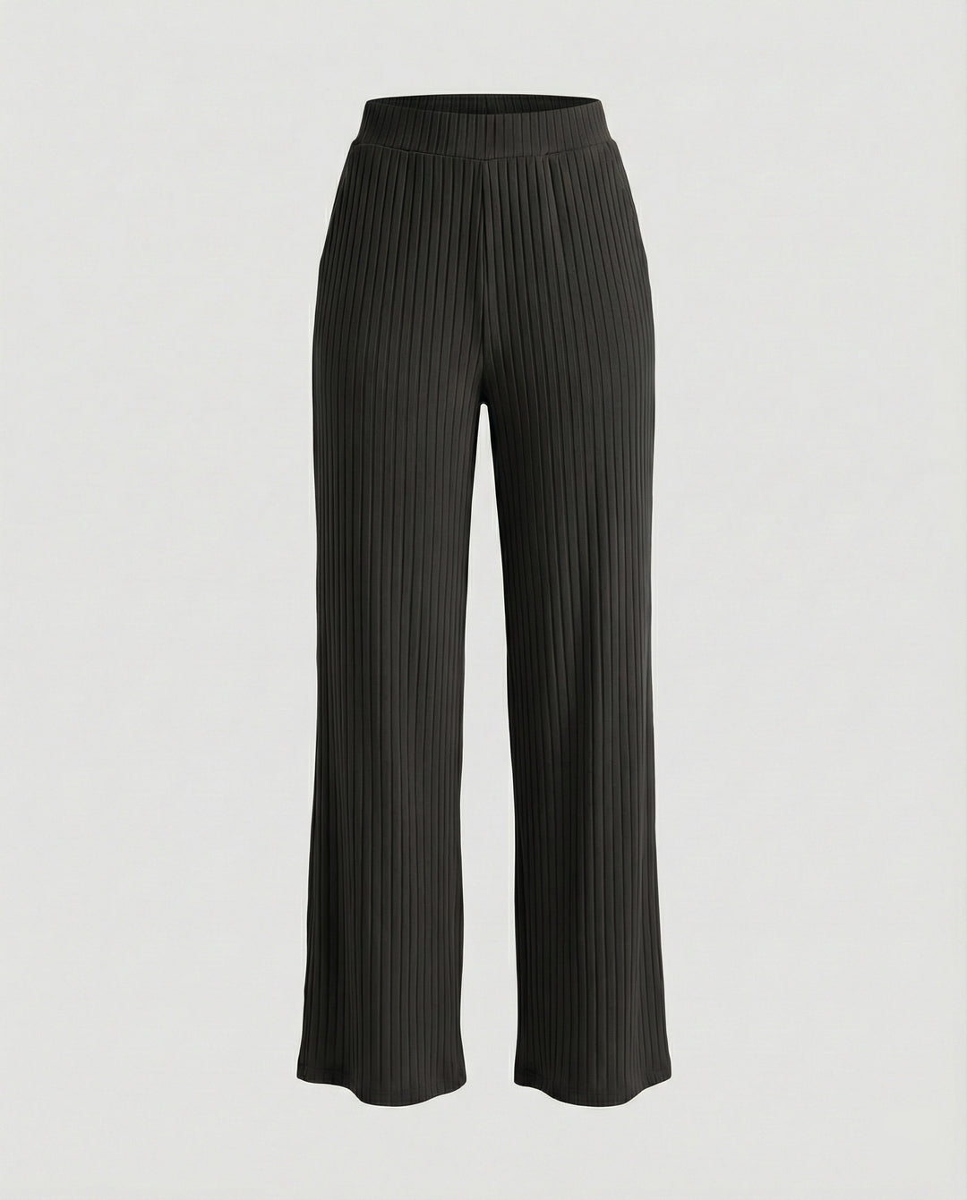 Damen elegante weit geschnittene Sommerhose mit feiner Rippstruktur R&B