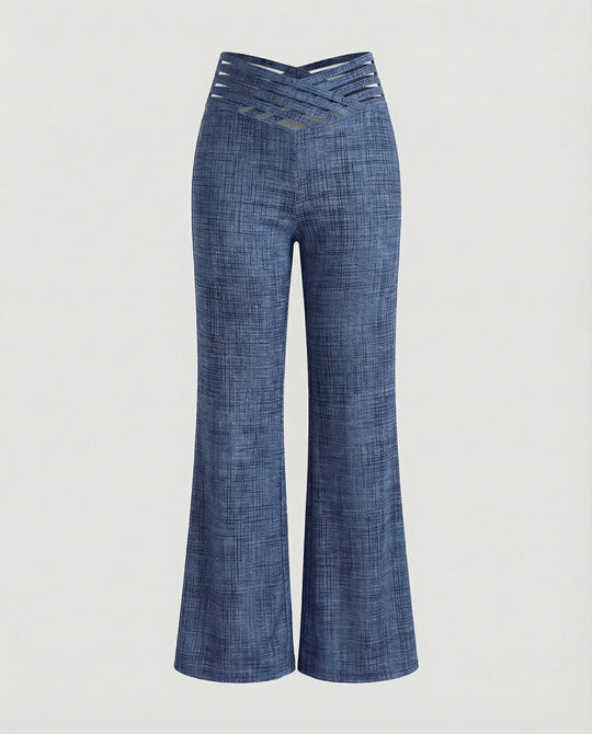 Damen Weit geschnittene Palazzo-Hose mit trendigen Cut-Outs R&B