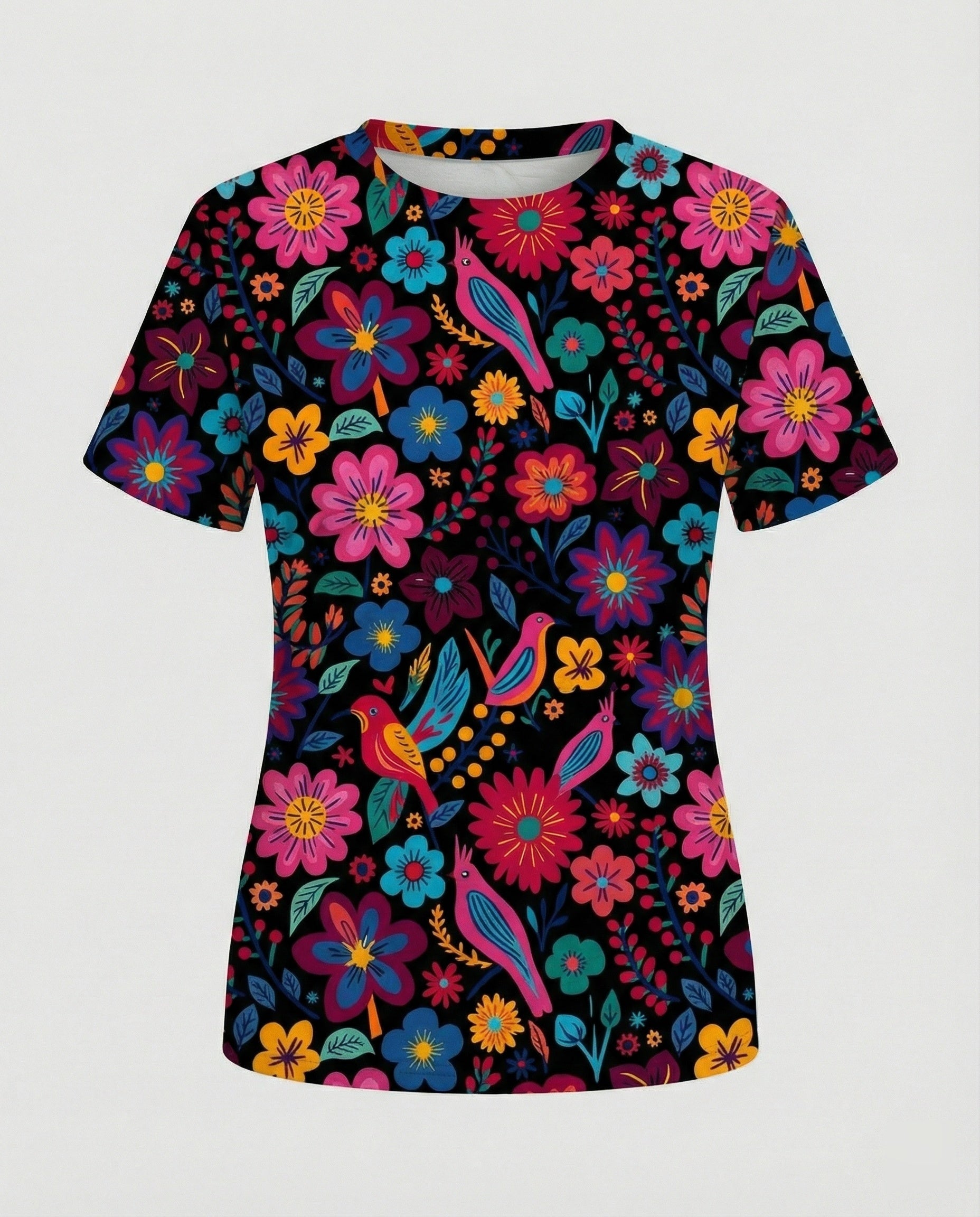 Kurzarmshirt Damen Mit Blumenprint