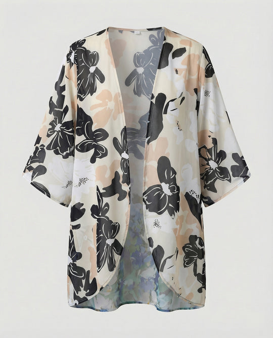 Offener Kimono Damen Floral
