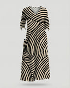 Damen Boho Maxikleid Sommer Leinenoptik