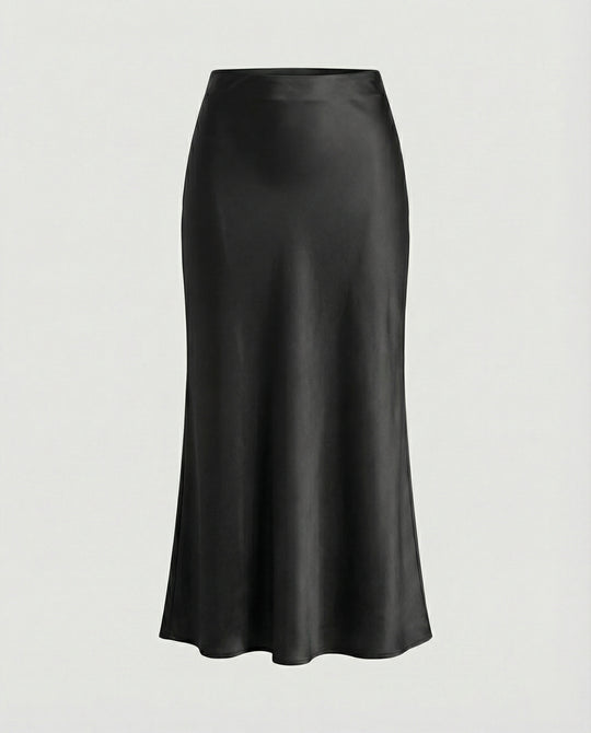 Damen Longskirt aus glattem Satin von R&B