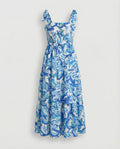 Damen Maxikleid Sommer mit Stufenrock