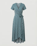 Damen Wickel Maxikleid mit Schlitz