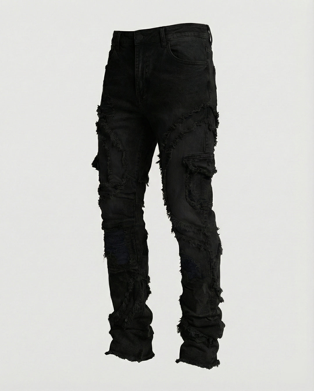 Herren Destroyed Jeans mit Cargotaschen
