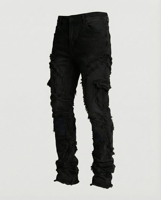 Herren Destroyed Jeans mit Cargotaschen