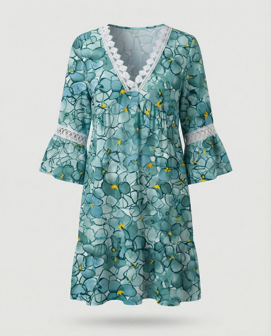 Damen Minikleid A-Linie floral