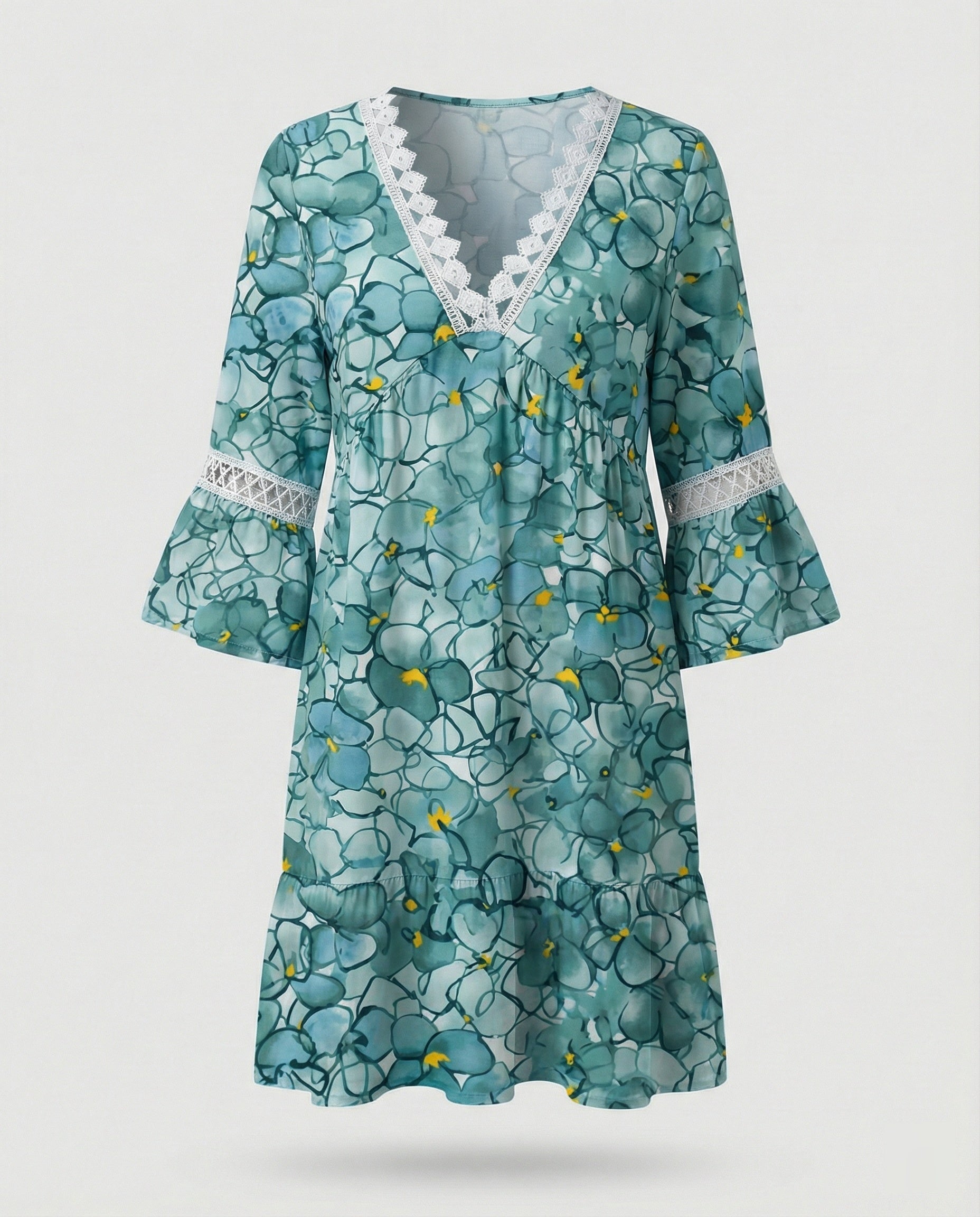 Damen Minikleid A-Linie floral