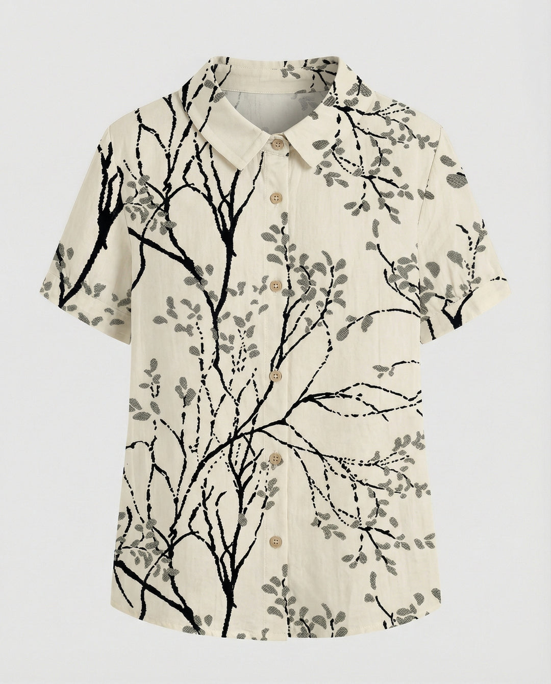 Damen Bluse Leinen Peter Pan Kragen
